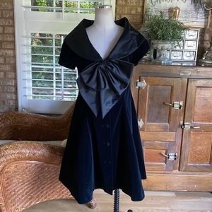HARRIET DE PRAG PARIS MADE IN FRANCE LUXURY DESIGNER VINTAGE VELVET DRESS 44 / L